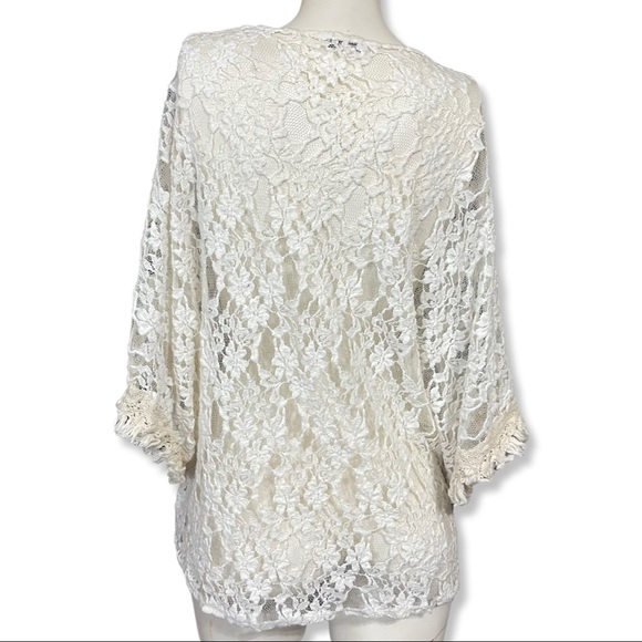 T Party white lace tunic top M - Picture 6 of 8